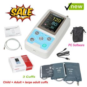 CONTEC ABPM50 Handheld 24hours Ambulatory Blood Pressure Monitor With PC Software 3 Cuffs