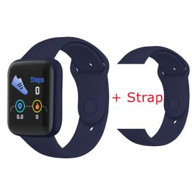 Smart Watch Women Men Kids Wristwatch Heart Rate Sports Smartwatches Electronic Clock Fitness Monitor Men Gift Reloj inteligente (Color: Dark Blue Strap)