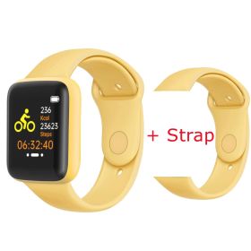 Smart Watch Women Men Kids Wristwatch Heart Rate Sports Smartwatches Electronic Clock Fitness Monitor Men Gift Reloj inteligente (Color: Yellow Strap)