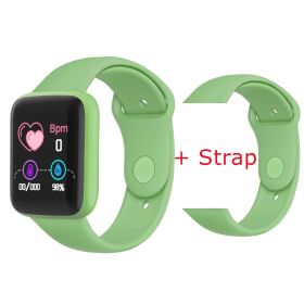 Smart Watch Women Men Kids Wristwatch Heart Rate Sports Smartwatches Electronic Clock Fitness Monitor Men Gift Reloj inteligente (Color: Green Strap)