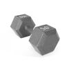 Multi-weight cast iron hexagonal dumbbell, single bar