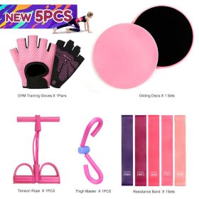 5PCS Yoga Ball Magic Ring Pilates Circle Exercise Equipment Workout Fitness Training Resistance Support Tool Stretch Band Gym (Color: 5PCS B 3)