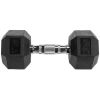 Rubber Encased Hex Dumbbell,25-35lbs,Single