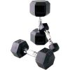 Multi-weight cast iron hexagonal dumbbell, single bar