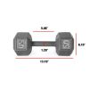 Multi-weight cast iron hexagonal dumbbell, single bar