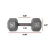 Multi-weight cast iron hexagonal dumbbell, single bar