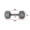 Multi-weight cast iron hexagonal dumbbell, single bar