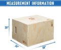 3-in-1 Wooden Jump Box for Crossfit Workout 12*14*16in Height Log color