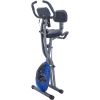 Folding Exercise Bike, Fitness Upright and Recumbent X-Bike with 10-Level Adjustable Resistance, Arm Bands and Backrest