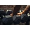 Rubber Encased Hex Dumbbell,25-35lbs,Single